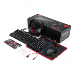 Redragon S137 Wired Black Keyboard, Mouse, Headphone and Mouse Pad Combo
