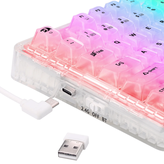 REDRAGON K649 ELF PRO TRANSLUCENT CUSTOM SILVER SWITCH